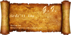 Grüll Ida névjegykártya